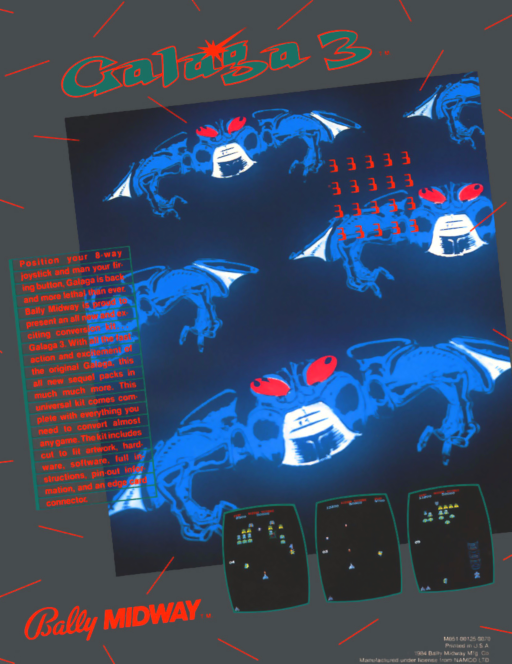 Galaga 3 (GP3 rev. C) Arcade Game Cover